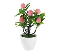 Planta bonsái de frutas no vivas para exhibición de mesa, sala de estar, barra de bar o accesorios creativos de fotografía de estudio (melocotón)