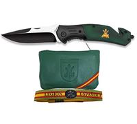 Planta Color Pack Exclusivo Legión Española - Navaja, Monedero de Piel y Pulsera Bordada | Diseño Artesanal y Patriótico | Regalo Ideal para Coleccionistas y Aficionados (Stamina Verde Legión)
