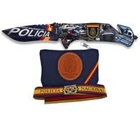 Planta Color Pack Exclusivo Policía Nacional - Navaja, Monedero Artesanal y Pulsera Bordada | Diseño Patriótico y Funcional | Regalo Ideal para Admiradores de las Fuerzas de Seguridad (CNP Impresa)