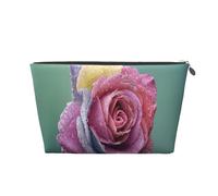 Planta Colorida de pétalos de Rosa romántica, Bolsa de artículos de tocador Bolsa de Maquillaje Bolsa de cosméticos Bolsa de artículos de tocador de Viaje portátil