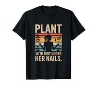 Planta con Suciedad Bajo Sus Uñas Retro Jardinería Camiseta