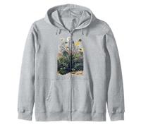 Planta de aventura botánica de verano con diente de león vintage Sudadera con Capucha