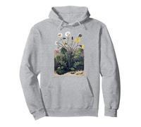 Planta de aventura botánica de verano con diente de león vintage Sudadera con Capucha