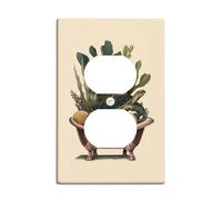 Planta de baño dúplex cubierta de pared placa de pared natural, concha vintage de tortuga verde primavera plástico tamaño estándar doble toma de corriente para dormitorio, oficina, cocina, entrada