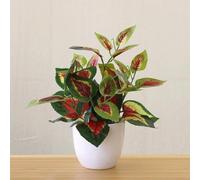 Planta de bonsái artificial en maceta con aspecto natural para decoración del hogar, oficina, diseño pastoral retro, se adapta fácilmente a espacios pequeños (D)