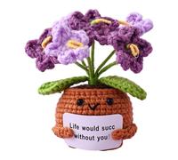 Planta de consuelo emocional - Figura de peluche de flores de punto | Planta acogedora para decoración de escritorio, joya para estantería, mesita de noche, adorno para sentirse bien, bonito regalo