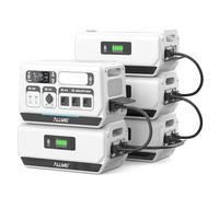 Planta de energía para balcón de 2048 Wh con memoria, 4 paquetes de baterías de 2048 Wh de capacidad ampliables, almacenamiento de energía todo en uno con microinversor, entrada solar de 1600 W