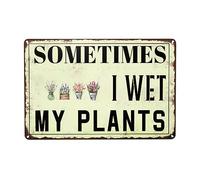 Planta De Flor Rosa Lavanda, A Veces Mojo Mis Plantas Cartel De Chapa Retro Pared Muestra Placa Divertida Pintura De Hojalata Placa para Pub Baño Hogar