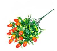 Planta de fruta artificial de 7 ramas con limón granada mango, naranja, melocotón, fresa para decoración de hospitalidad y configuración de eventos corporativos (mango)