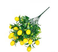 Planta de frutas de plástico de 7 puntas con limón, granada, mango, naranja, melocotón, fresa, para mesa de pastel de boda y decoración de suites de hotel (limón)