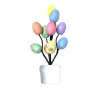 Planta de huevo de Pascua, decoración de mesa colorida, adorno de planta en maceta, diseño festivo divertido y material ligero, hogar, estudio, hotel, oficina, escritorio, decoración de temporada de
