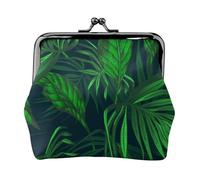 Planta de la Selva Tropical Verde Impresa,Monedero de Piel sintética, Carteras pequeñas, Monedero con Cierre de Broche