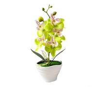 Planta de orquídea artificial, bonsái de flores de seda, orquídea falsa en maceta Phalaenopsis con bajo mantenimiento, decoración de interiores para el hogar, jardín, oficina, decoración floral (A)