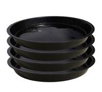 Planta de Planta 4pcs Bandeja de Redonda de 16 Pulgadas platillos Negros plásticos Pastoral bandejas de Goteo Minimalistas para Exteriores al Aire Libre, Suministros de jardinería, bandejas de