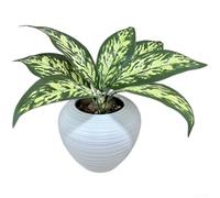 Planta de serpiente artificial realista de 7 tenedores, Sansevieria flexible con venas detalladas, hojas sintéticas de larga duración para decoración del hogar y accesorios de boda, 14 pulgadas (I)