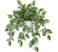 Planta decorativa colgante de imitación con maceta para el hogar y la oficina, vegetación artificial realista diseñada para una fácil colocación y uso en interiores (1)