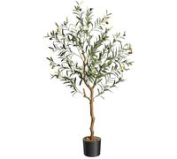 Planta Decorativa Realista - Árbol de Olivo Artificial Grandeza 1,8m/1,5m con Tronco Natural y Frutos Realistas - Ideal para Salón, Oficina o Entrada, Maceta Incluida