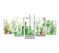 Planta Diamond Painting 5 Piezas Diamond Painting Kit Completo, Balcón Pintura Diamante Kit Manualidades Adultos, DIY Bordado Punto de Cruz Dibujos con Diamantes, Decoración de Pared 200x120cm C-4039