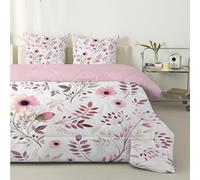 Planta Edredon Estampado 4 Estaciones, Flores Edredón Ajustable Relleno Nórdico Cama 80/90 Estampado, Moderno Edredones Reversible 155x220 cm para Niñas Niños Juveniles PD157