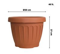 Planta en Florero Terra Redondo Con Platillo Resistente Plástico Terracota para