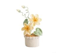 Planta en maceta de ganchillo hecha a mano 26cm Decoración de algodón | Algodón hecho a mano, diseño realista de árbol de aceite, opciones multicolor vibrantes, 26 cm de altura