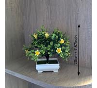 Planta Falsa en - Blanca de 7.87" con Hojas Verdes, para Decoración y Oficina, Ideal para Escritorio, Estante de Baño y Detalles de Estilo Granja