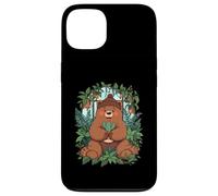 Planta Jardín Quietud Oso Feliz Flores Selva Carcasa para iPhone 13