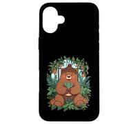 Planta Jardín Quietud Oso Feliz Flores Selva Carcasa para iPhone 16 Plus