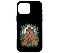 Planta Jardín Quietud Oso Feliz Flores Selva Carcasa para iPhone 16 Pro MAX