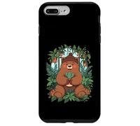Planta Jardín Quietud Oso Feliz Flores Selva Carcasa para iPhone 7 Plus/8 Plus