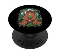 Planta Jardín Quietud Oso Feliz Flores Selva PopSockets PopGrip Adhesivo