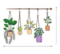 Planta minimalista de metal para colgar en la pared con perfil elegante para arreglos vegetales interiores y estilo botánico del hogar