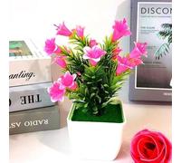 Planta ornamental de lirio y piña a base de plástico en maceta para decoración de interiores consistente en áreas de sala de estar, oficina, tienda (lirio rosa)