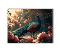 Planta Pintar por Numeros Adultos Pavo real DIY Pintar por Numeros con Marco 40x50cm Manualidades Adultos, Paint by Numbers Adult con 3 Pinceles y Pigmento Acrílico, Home Wall Room Decor 0R-1356