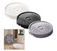 Planta redonda para carrito con ruedas giratorias, bandeja móvil de 29 cm para uso en interiores y exteriores, base de polipropileno resistente con sistema de drenaje de agua en color gris