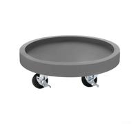 Planta redonda para carrito con ruedas, plataforma móvil con aspecto de cemento para macetas grandes, bandeja de movimiento de plantas para interiores y exteriores con ruedas (gris)