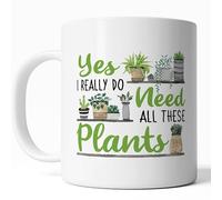 Planta - Sí, Realmente Necesito Todas Estas Plantas Taza Porcelana Taza De Café Con Asa Tazas Para Oficina Amigo Bebidas 330Ml