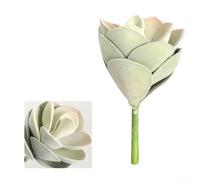 Planta suculenta artificial, pachyphytum flocado realista de 6.3 pulgadas, vegetación falsa para decoración de escritorio de oficina en casa, acento de estantería y arreglos florales de bricolaje