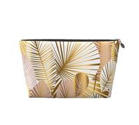 Planta Tropical en Dorado, Bolsa de artículos de tocador Bolsa de Maquillaje Bolsa de cosméticos Bolsa de artículos de tocador de Viaje portátil