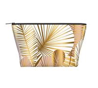 Planta Tropical en Dorado, Bolsa de artículos de tocador Bolsa de Maquillaje Bolsa de cosméticos Bolsa de artículos de tocador de Viaje portátil