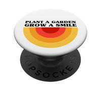 Planta un jardín Crece una Sonrisa (gráfico Retro) PopSockets PopGrip Adhesivo