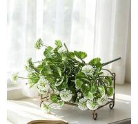 Planta verde artificial realista, follaje realista, decoración de interiores, acento botánico sin mantenimiento de plástico para el hogar, oficina, hotel, pasillo, diseño sostenible (blanco)