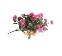 Planta verde de plástico con follaje realista para espacios interiores modernos para hogar, oficina, hotel, pasillo, decoración de interiores (rosa)