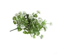 Planta verde de plástico con follaje realista para espacios interiores modernos para hogar, oficina, hotel, pasillo, decoración de interiores (blanco)
