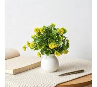 Planta verde sintética de plástico diseñada para un aspecto natural en interiores residenciales y comerciales, decoración de sala de estar, oficina, hotel (amarillo)