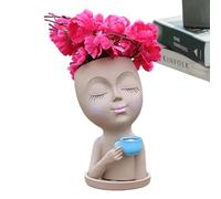 Plantador de café para bebidas, plantador de café | Planta de cabeza para interiores con ojos cerrados, agujero de de resina para suculentas