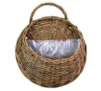 Plantador de mimbre, cesta de almacenamiento de colgantes de pared, cesta de almacenamiento de mimbre colgante de 9.84 pulgadas Canasta de planta tejida montada en la pared con canasta decorativa de