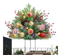 Plantador De Navidad Relleno Al Aire Libre,arbustos De Plantador Artificial Con Estaca De Trípode,relleno De Vacaciones Prelitido,decoración De Vacaciones Para Reuniones Familiares De Flores De Jardín