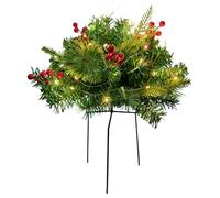 Plantador De Plantador De Árbol De Navidad Al Aire Libre: Pino Artificial Realista De 17.7 Pulgadas Que Funcionan Con Pino Artificial Con Estaca De Trípode Para Paisajismo Festivo, Porche Delantero Fe