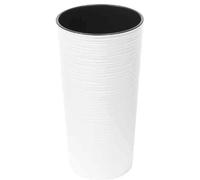 Plantador Locon Blanco Rillenoptik Ø30x57cm Plástico Florero Redondo Con Uso